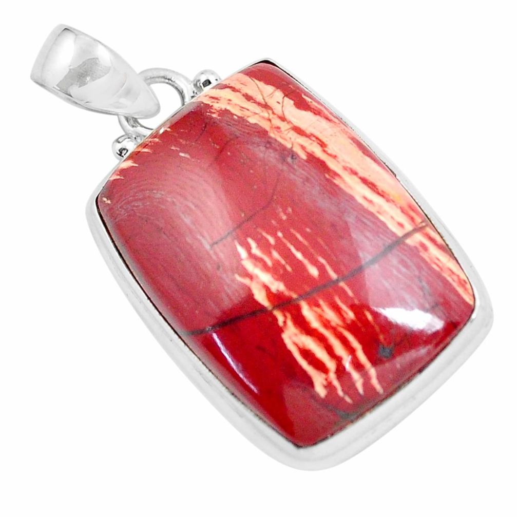 925 sterling silver 25.60cts natural red snakeskin jasper pendant jewelry d31732