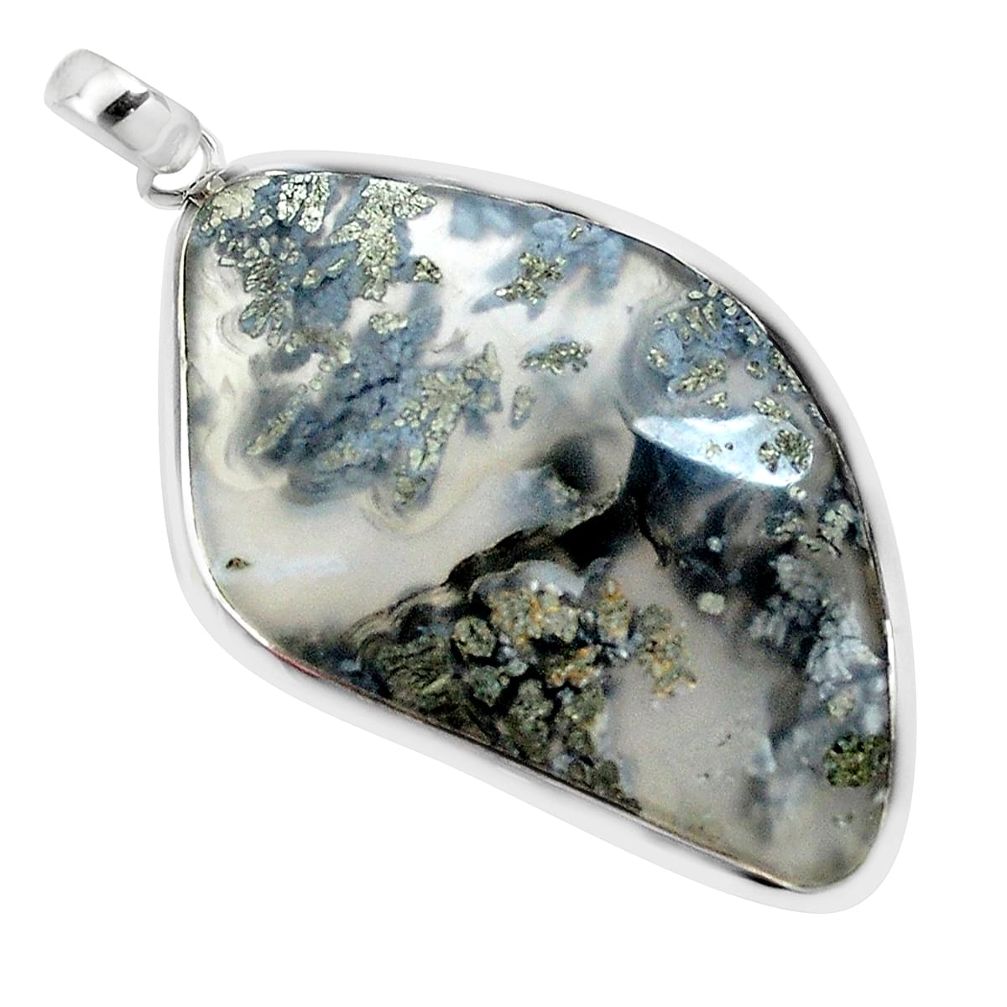 925 sterling silver 34.42cts natural white marcasite in quartz pendant p44044