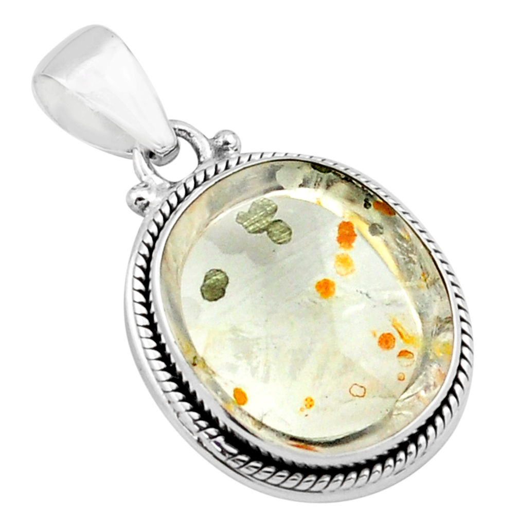 925 sterling silver 24.38cts natural white marcasite in quartz pendant p75900