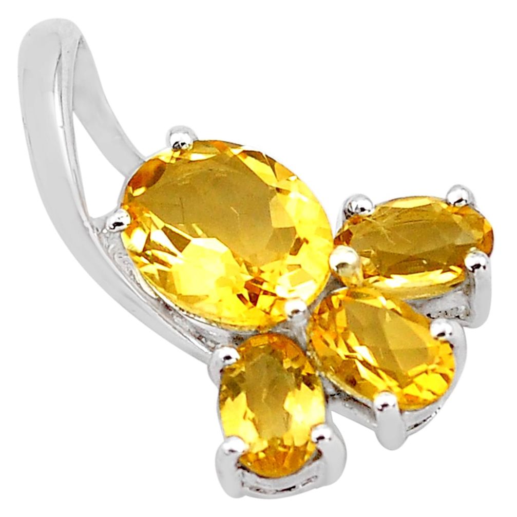 925 sterling silver 5.70cts natural yellow citrine pendant jewelry p83824