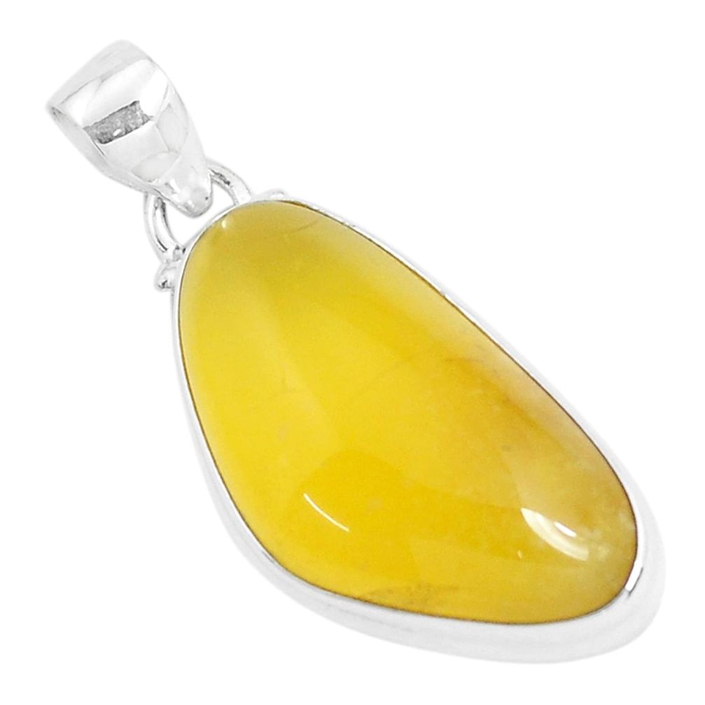 925 sterling silver 15.65cts natural yellow opal fancy pendant jewelry p47554
