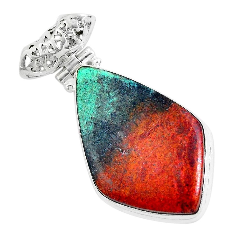 925 sterling silver 25.00cts sonora sunrise (cuprite chrysocolla) pendant d31228