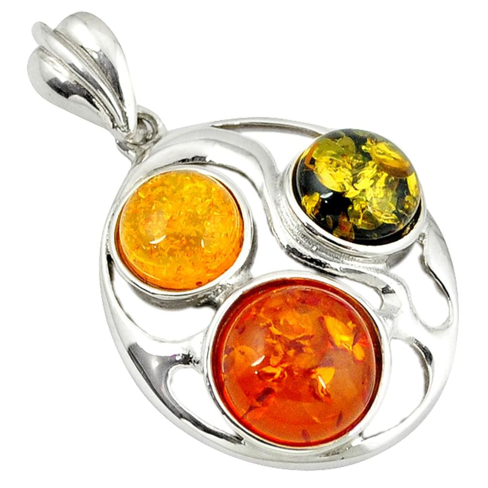 8.41cts orange amber amber from colombia 925 sterling silver pendant a39195