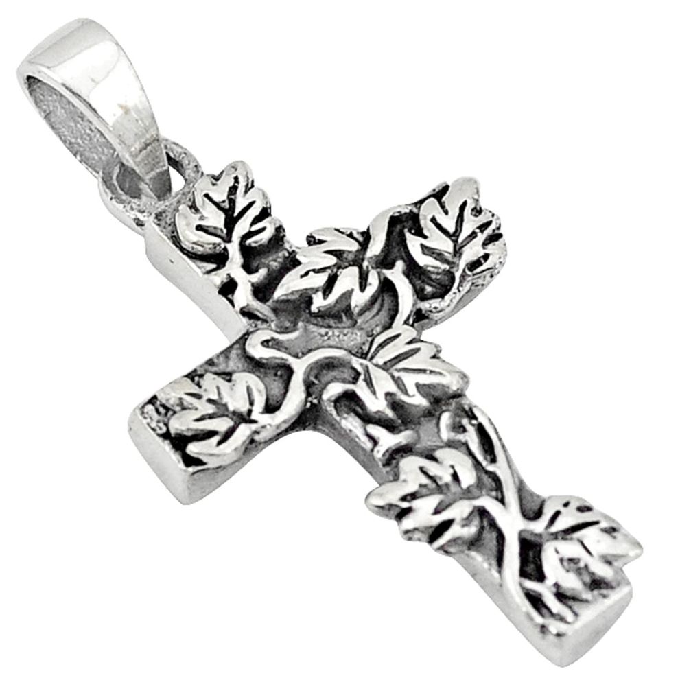 925 silver indonesian bali style solid holy cross pendant jewelry a50375