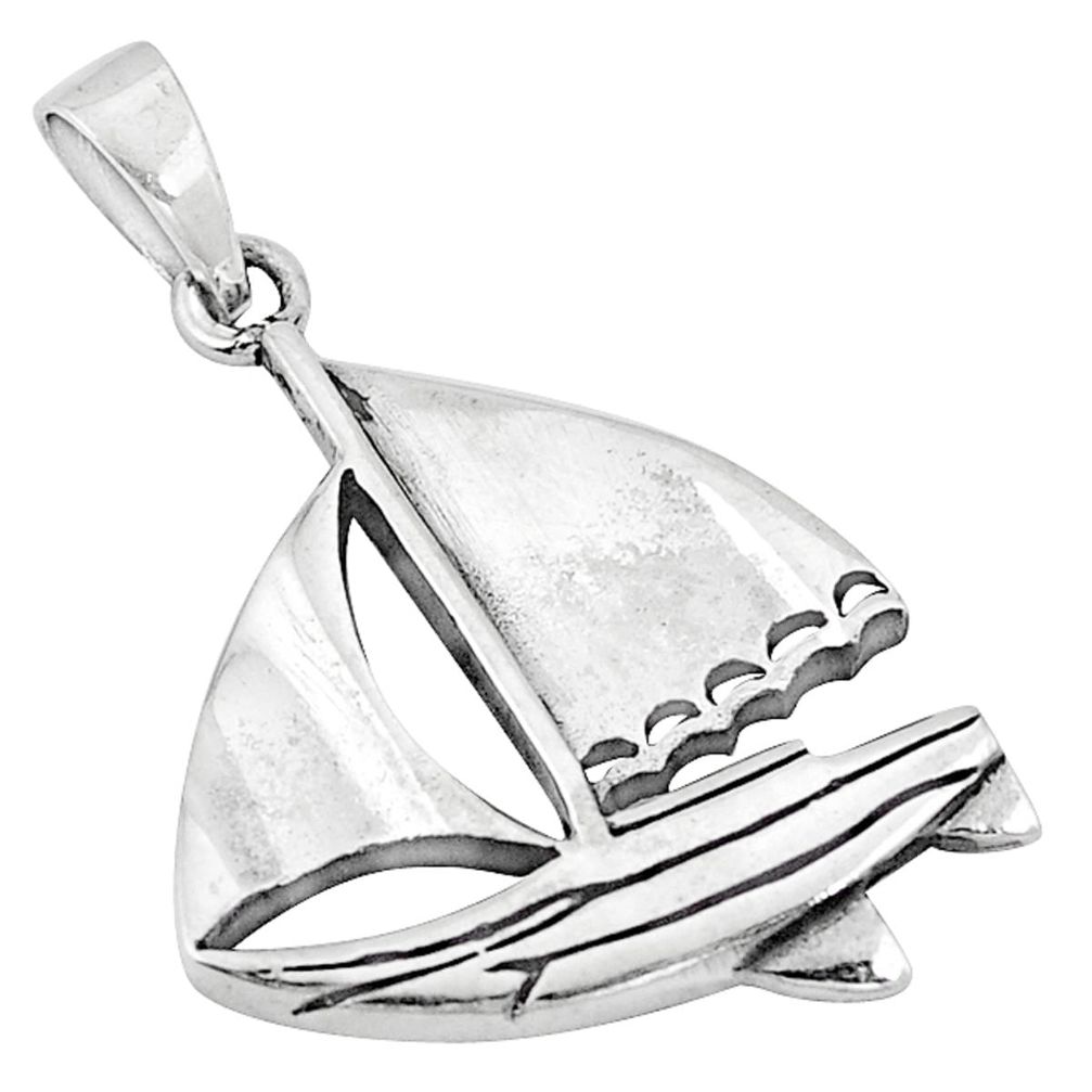 Indonesian bali style solid 925 sterling silver yacht pendant jewelry a50383