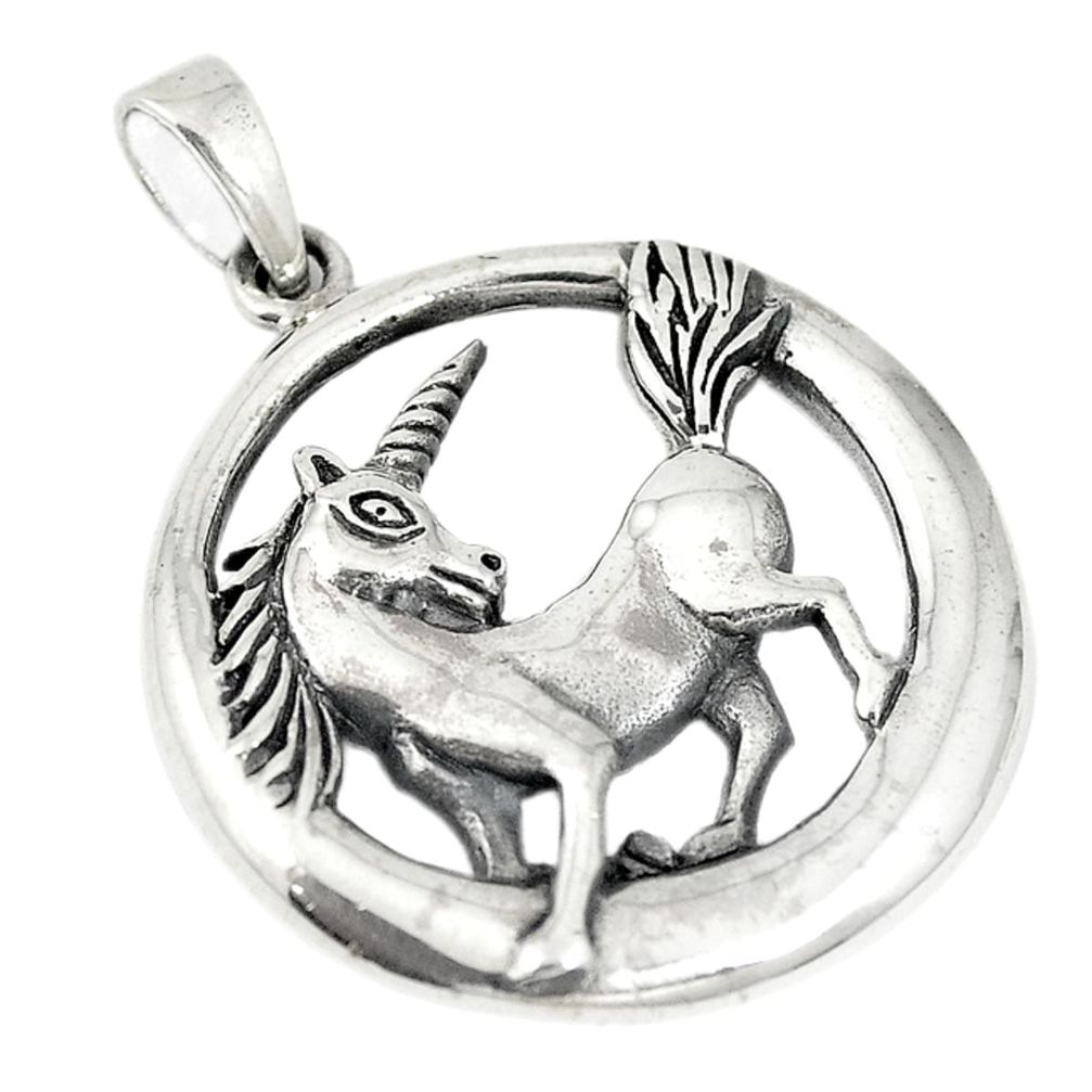 Indonesian bali style solid 925 sterling silver horse charm pendant a72663