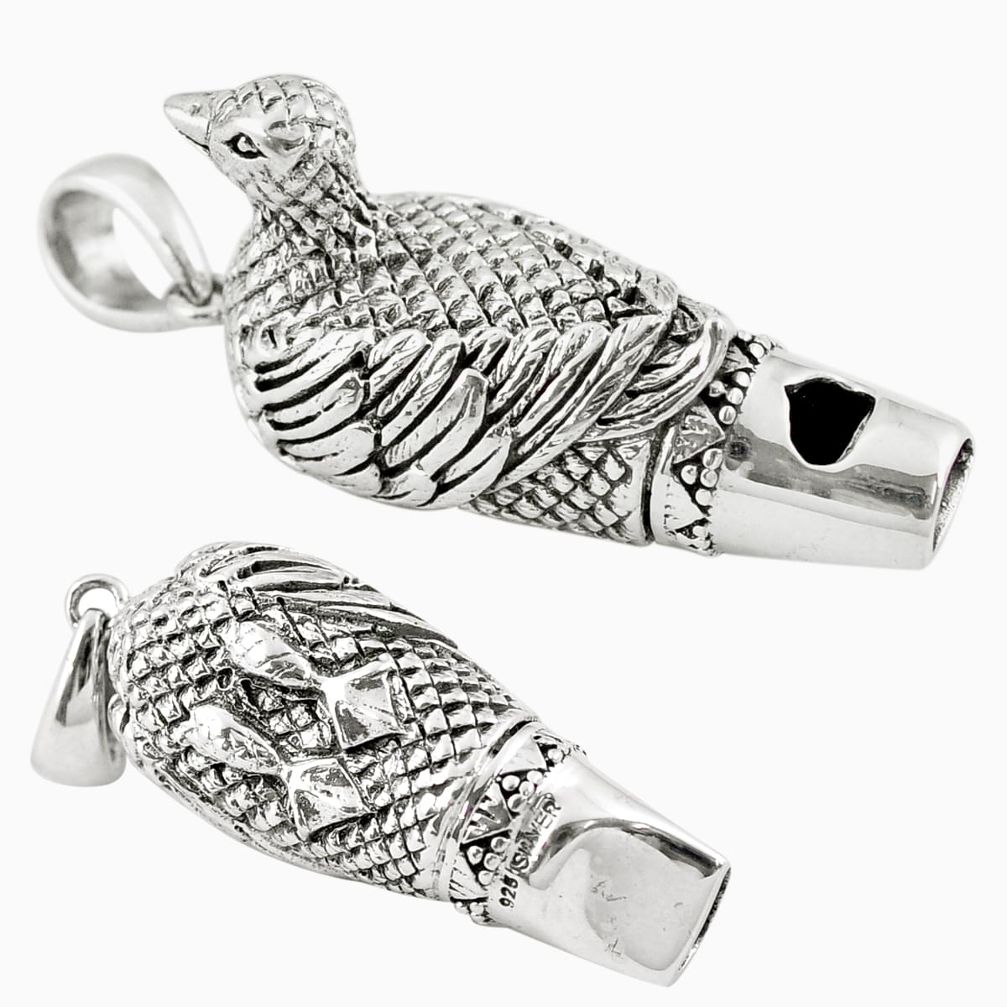 15.67gms whistle edwardian style swan 925 sterling silver pendant a82050