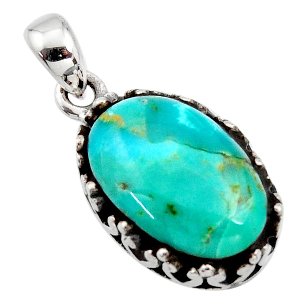 7.50cts green arizona mohave turquoise 925 sterling silver pendant jewelry c8827