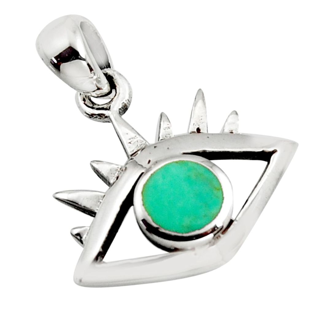 925 sterling silver 3.48gms green arizona mohave turquoise enamel pendant c8828