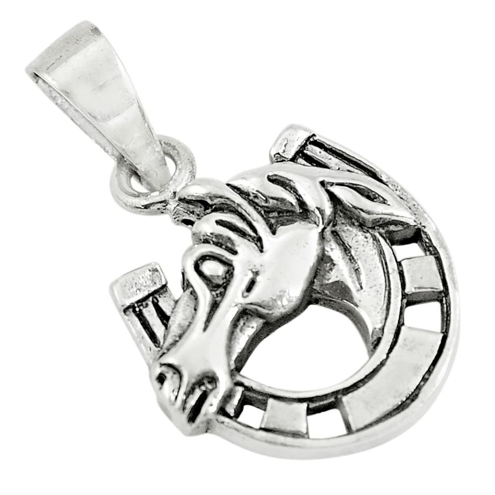 925 sterling silver 4.25gms indonesian bali style solid horse pendant c8945