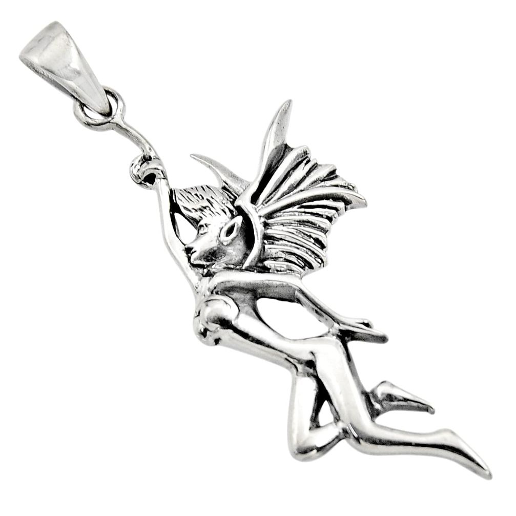 5.48gms indonesian bali style solid 925 silver angel charm pendant c8947