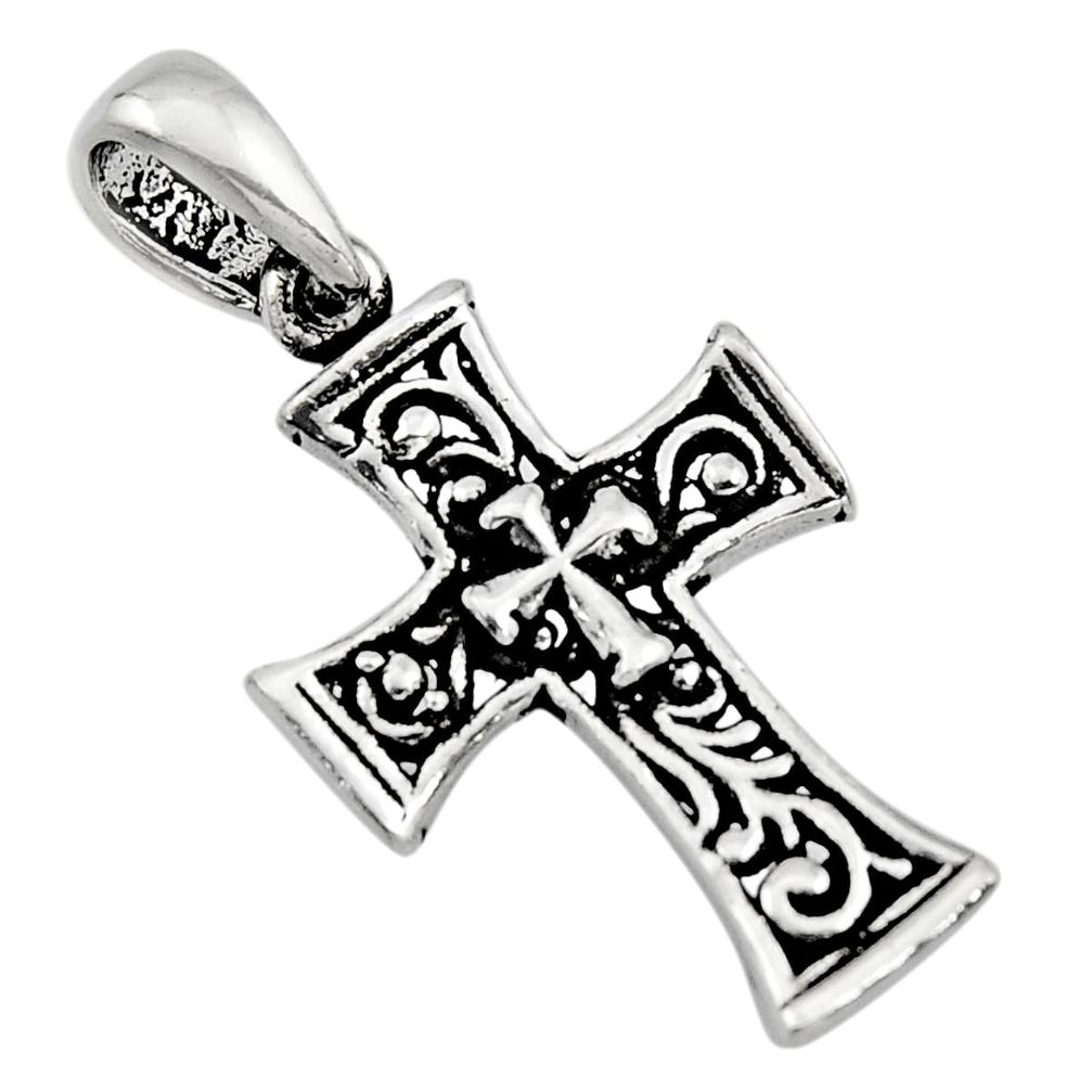 3.26gms indonesian style 925 sterling silver religious holy cross pendant c8966