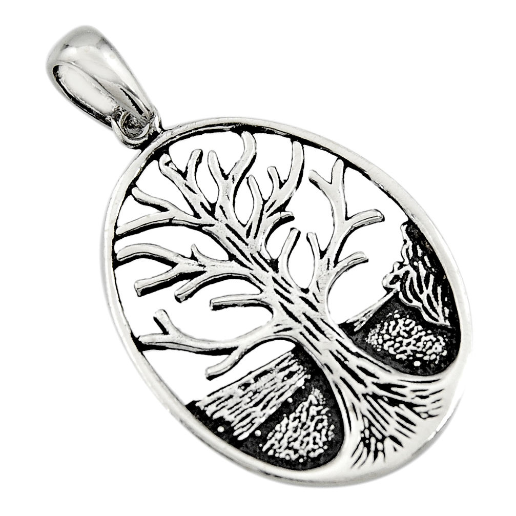 4.48gms indonesian bali style 925 silver tree of connectivity pendant c8971