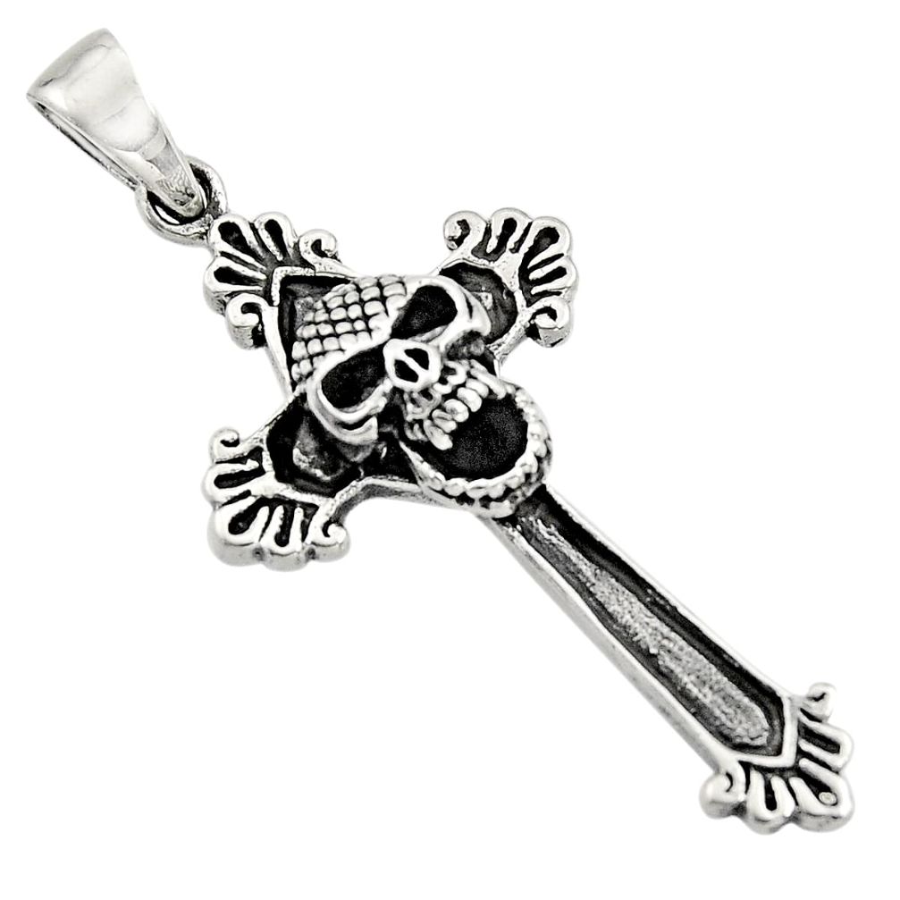 6.89gms indonesian bali style solid 925 sterling silver holy cross pendant c8972