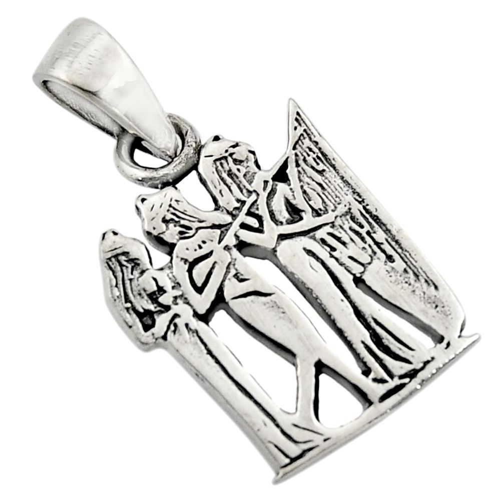 925 sterling silver 3.69gms indonesian bali style solid angel pendant c8977