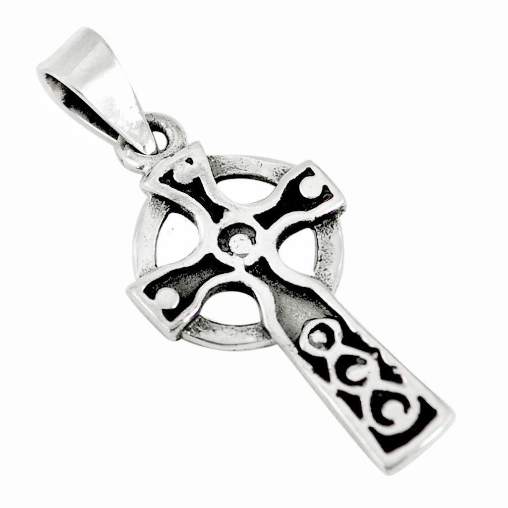 2.48gms indonesian style 925 sterling silver religious holy cross pendant c8981