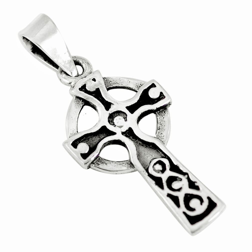 2.69gms indonesian style 925 sterling silver religious holy cross pendant c8982