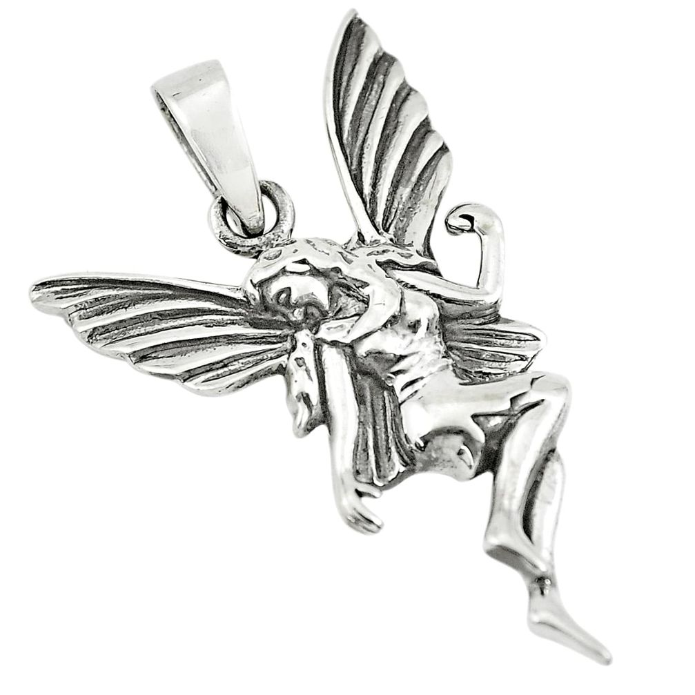 4.89gms indonesian bali style solid 925 sterling silver angel pendant c8987