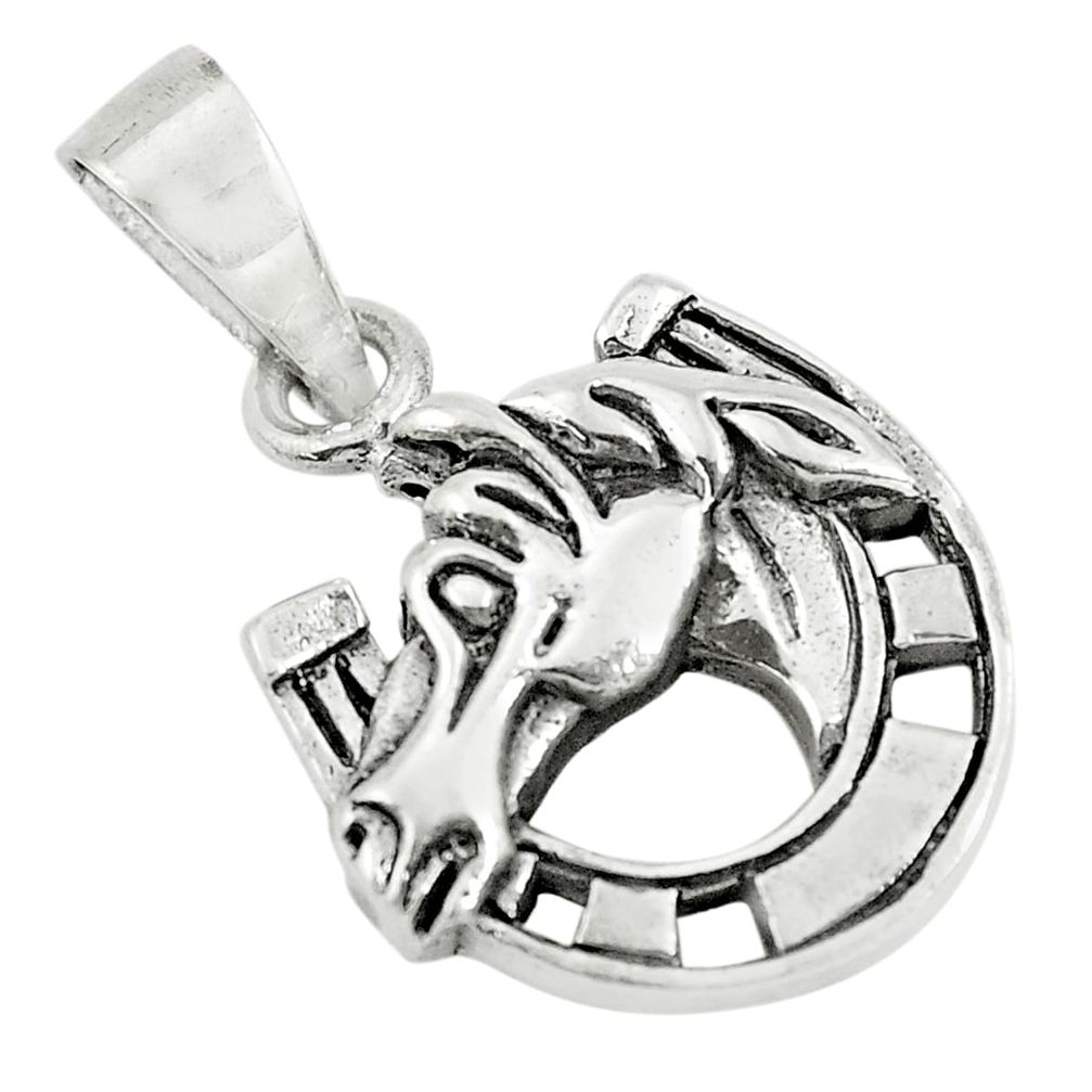 4.25gms indonesian bali style solid 925 sterling silver horse pendant c8991