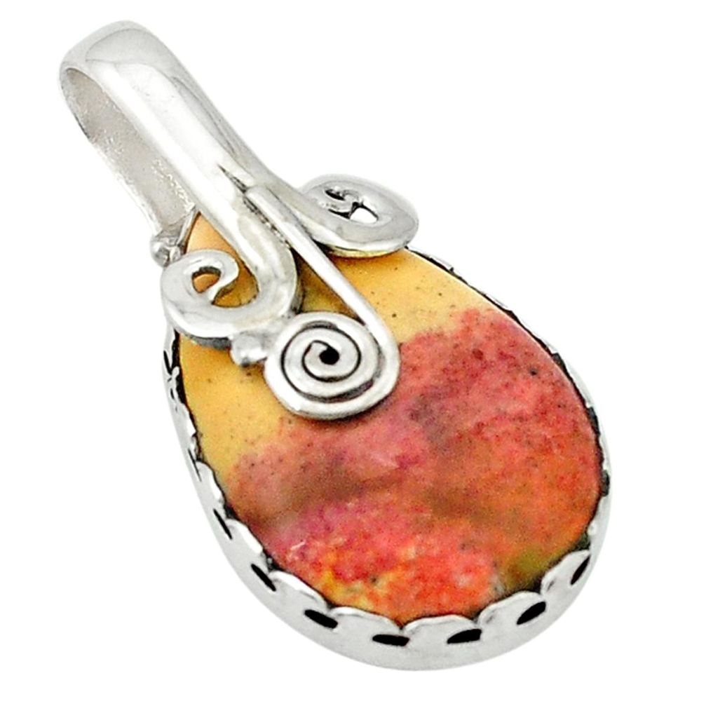 Natural brown mookaite 925 sterling silver pendant jewelry d1188