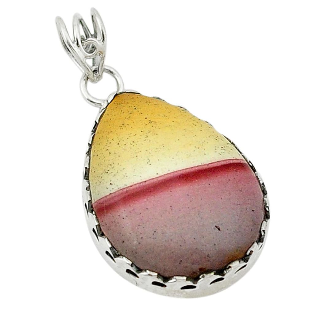 925 sterling silver natural brown mookaite pear pendant jewelry d1189