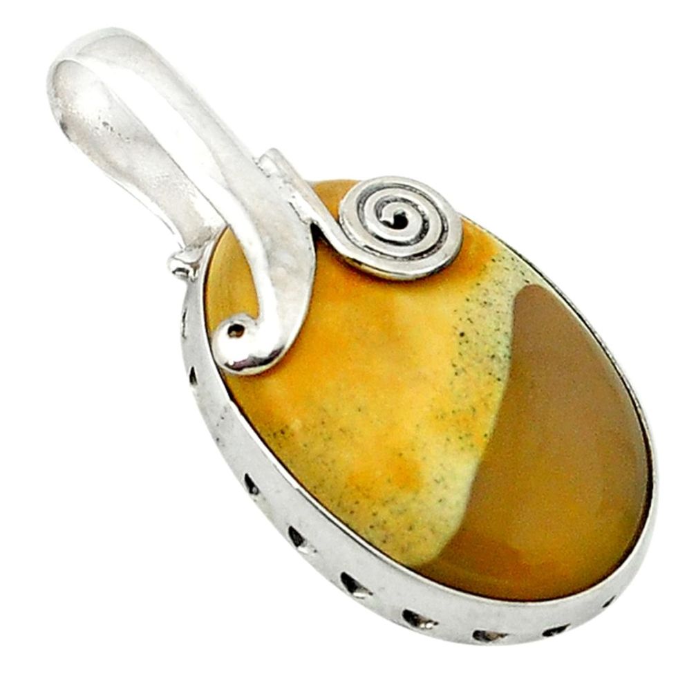 Natural brown mookaite 925 sterling silver pendant jewelry d1191