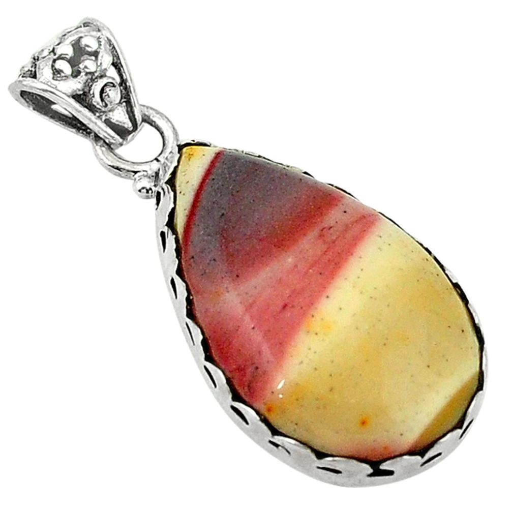 Natural brown mookaite 925 sterling silver pendant jewelry d1198