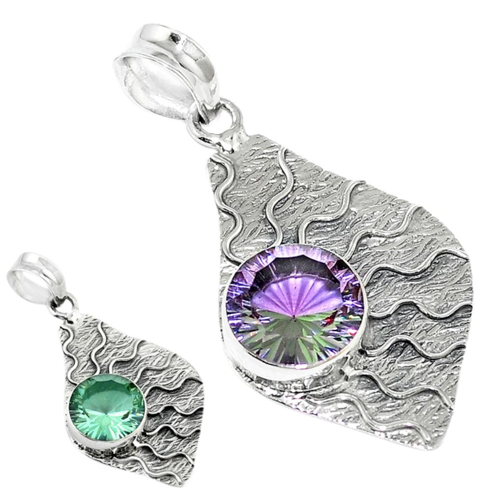 Purple alexandrite (lab) 925 sterling silver pendant jewelry d13680