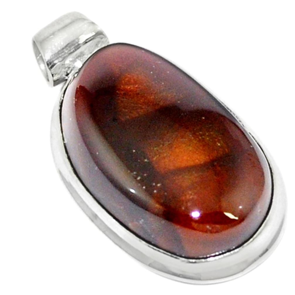 925 silver natural multi color mexican fire agate pendant jewelry d19654