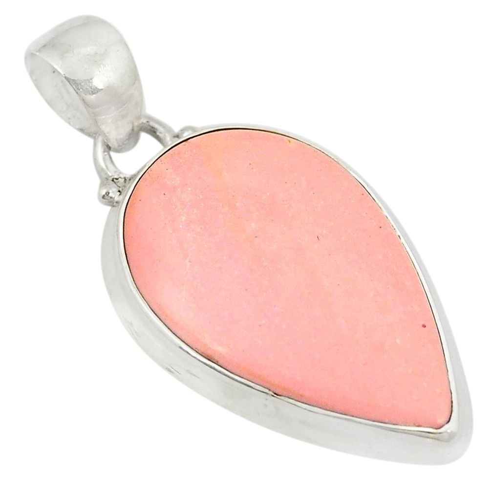 Natural pink opal pear 925 sterling silver pendant jewelry d21967