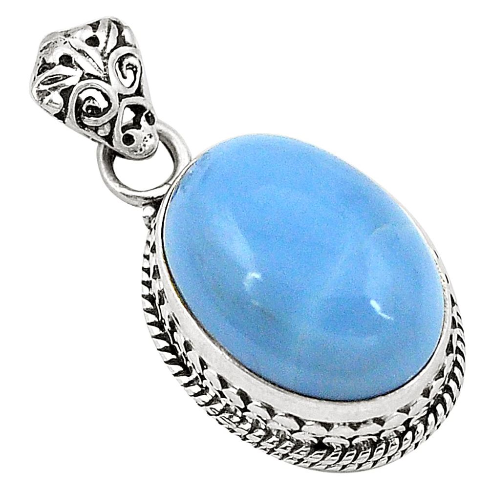 Natural blue owyhee opal 925 sterling silver pendant jewelry d22644