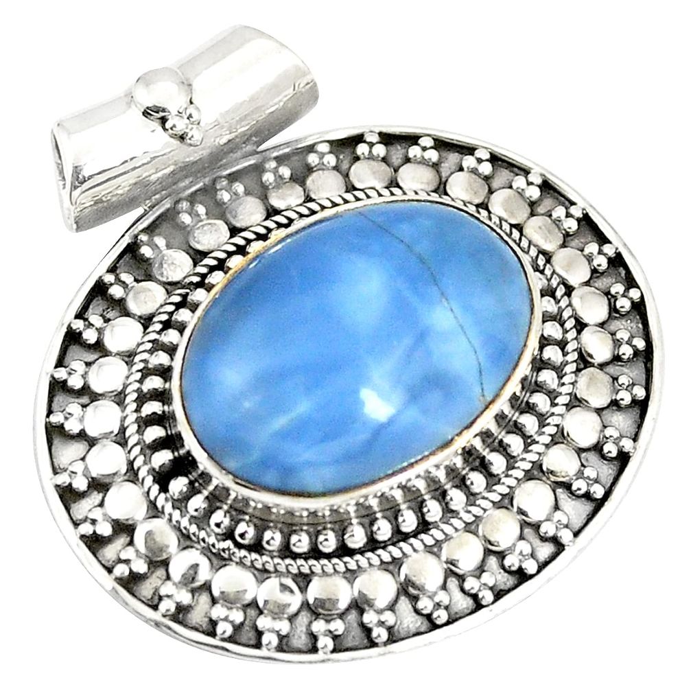 Natural blue owyhee opal 925 sterling silver pendant jewelry d22987