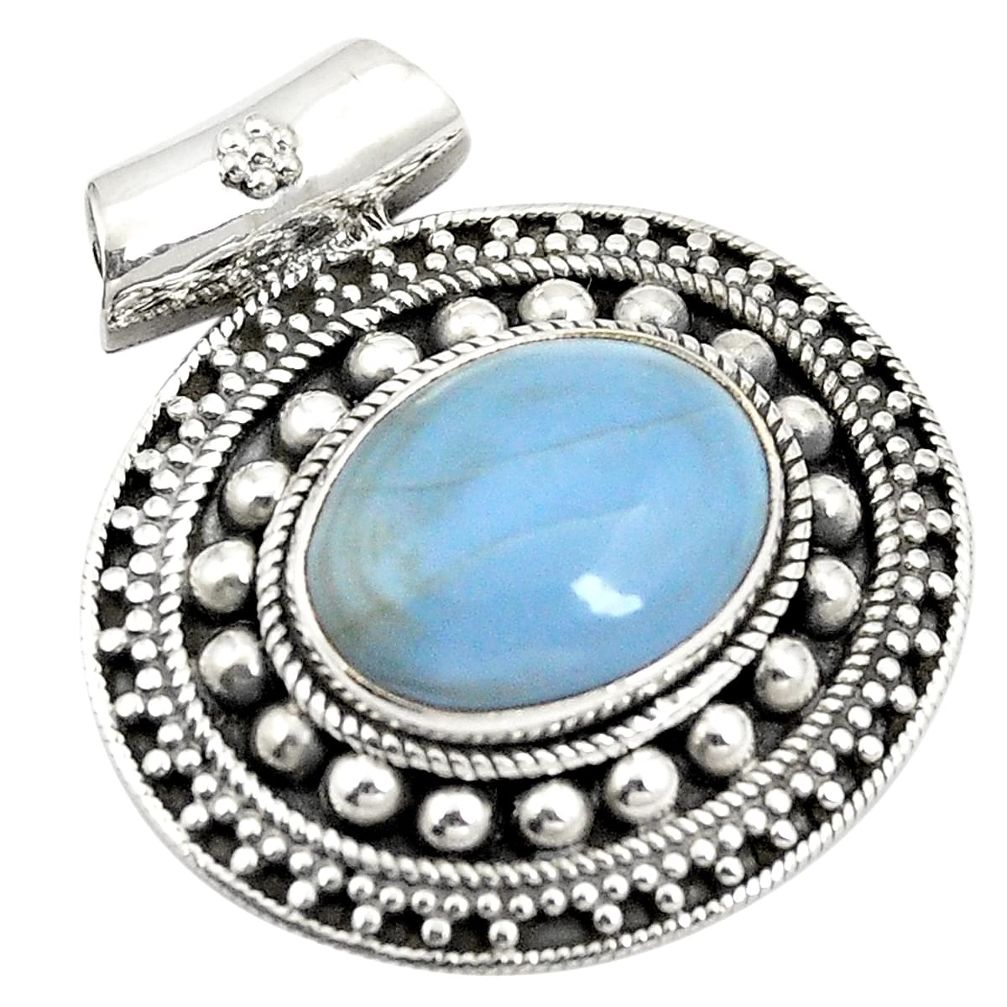 Natural blue owyhee opal 925 sterling silver pendant jewelry d24212