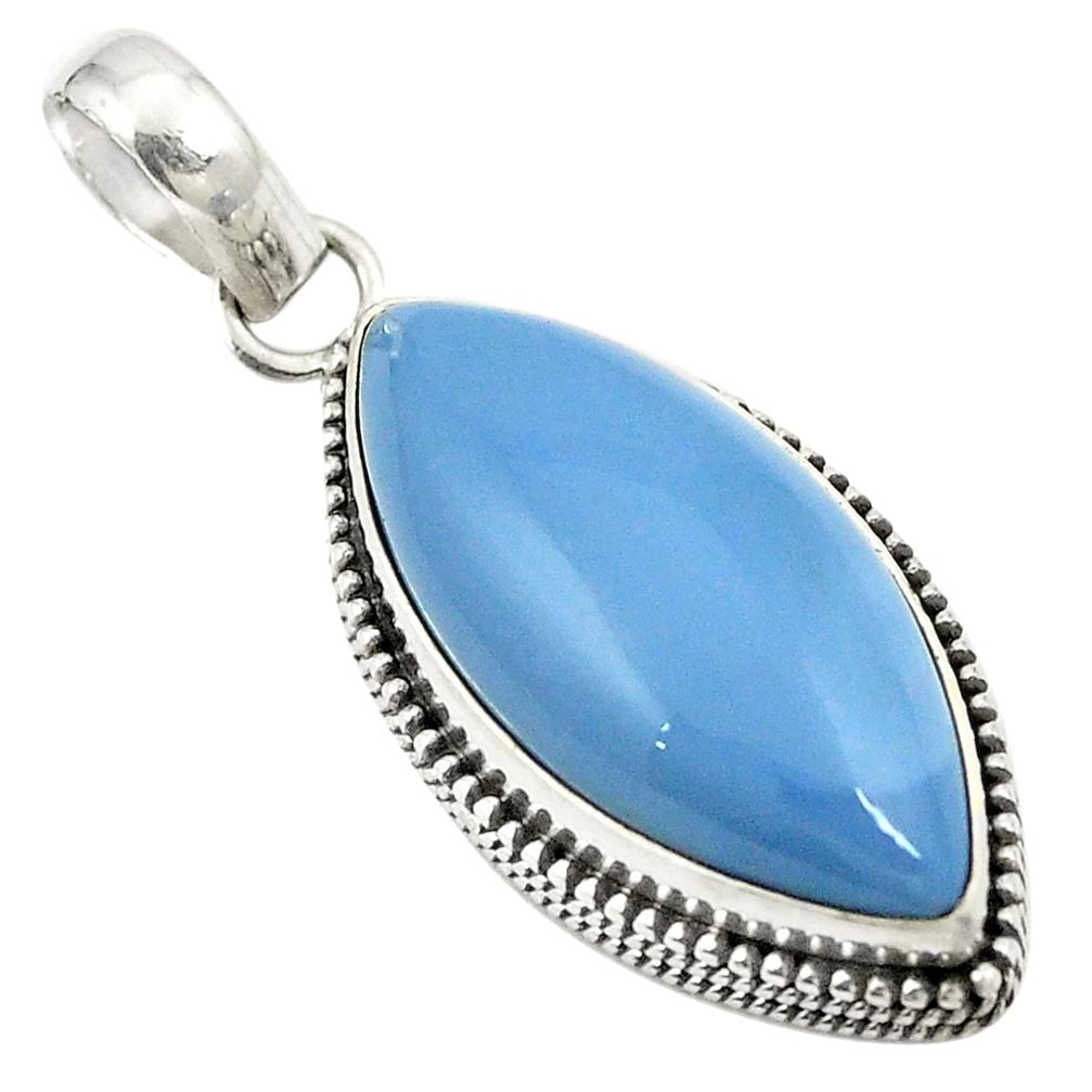 Natural blue owyhee opal 925 sterling silver pendant jewelry d24367