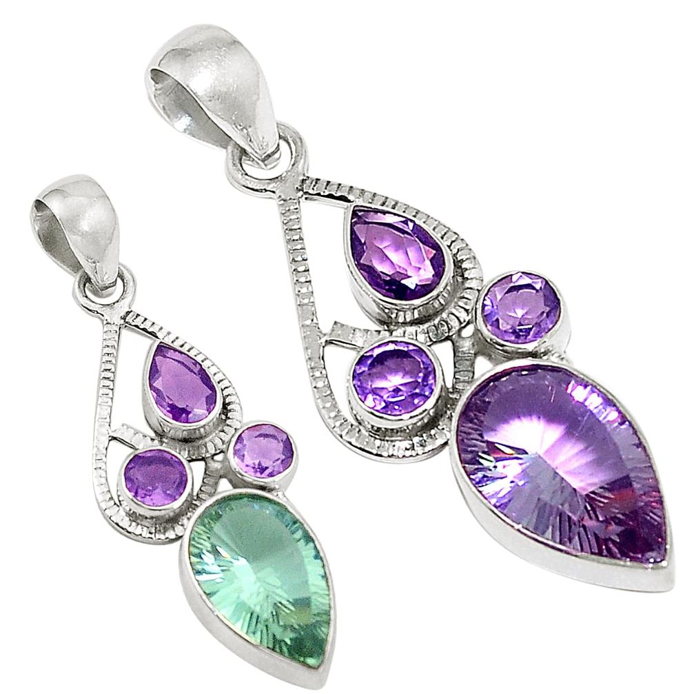 925 sterling silver purple alexandrite (lab) amethyst pendant jewelry d25760