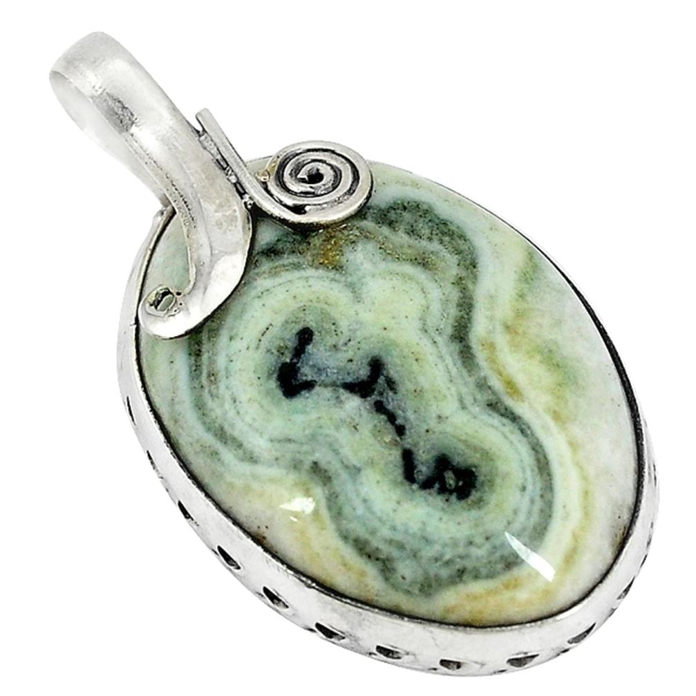 Natural white solar eye 925 sterling silver pendant jewelry d3948
