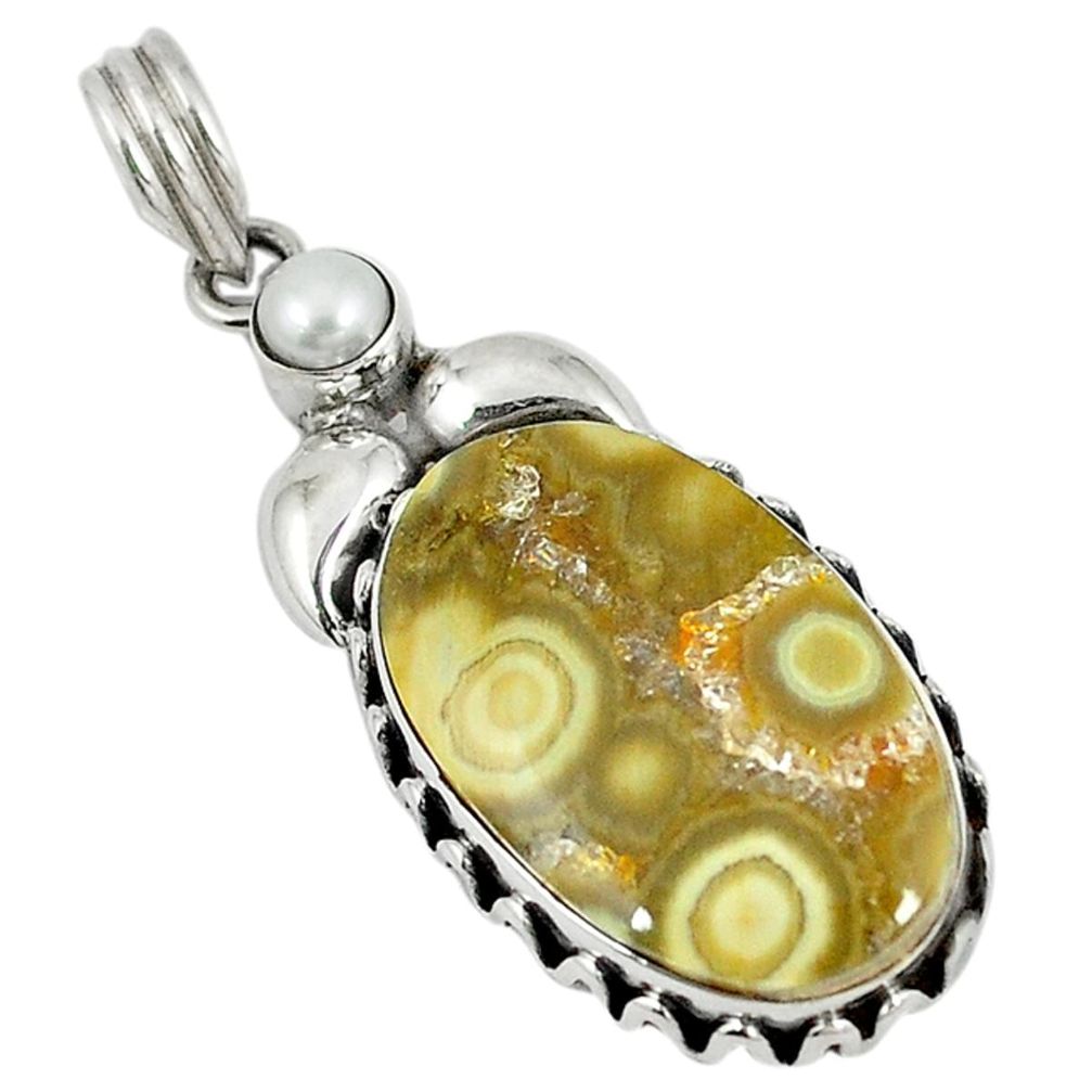 925 sterling silver ocean druzy white pearl round pendant jewelry d5757