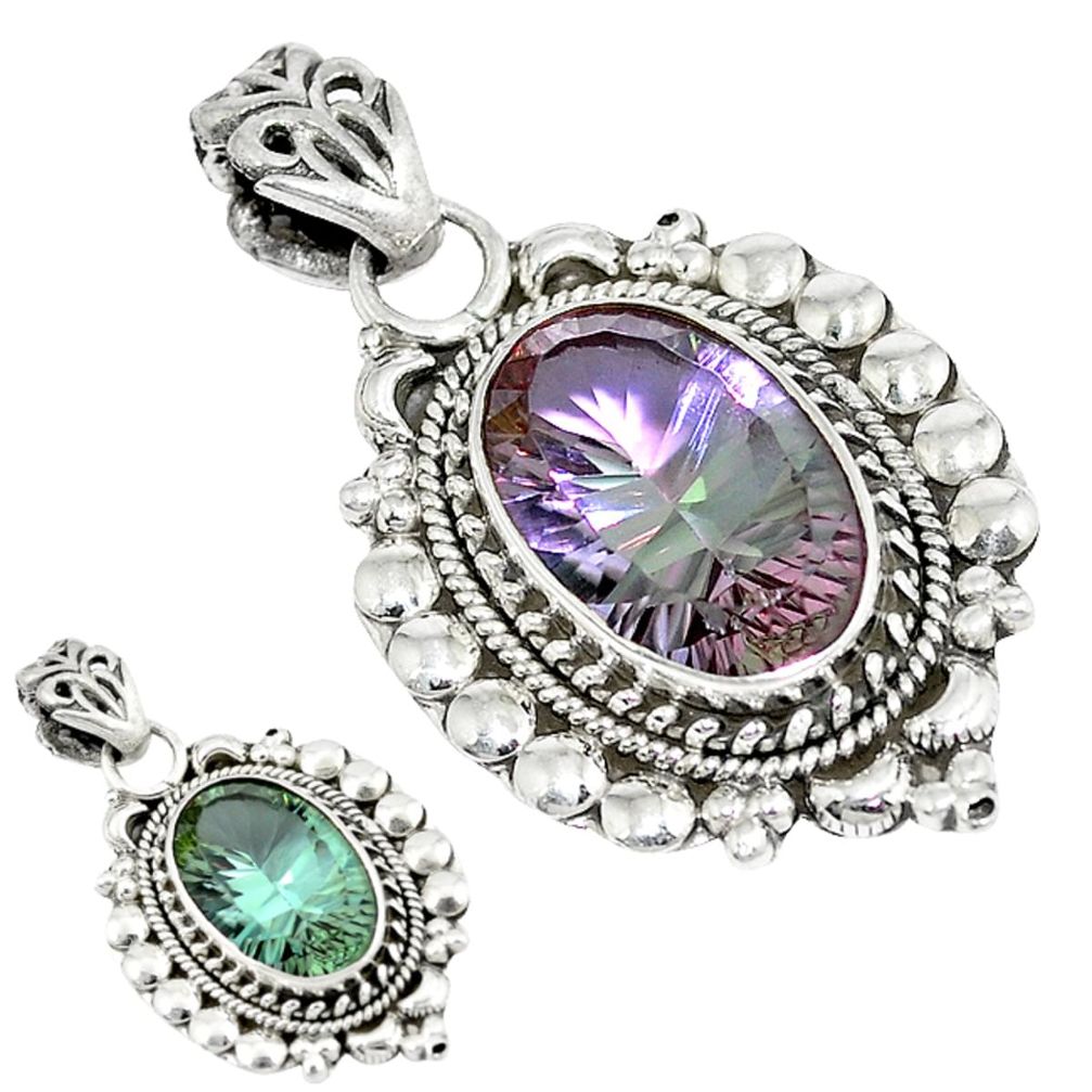 925 sterling silver purple alexandrite (lab) oval pendant jewelry d8280