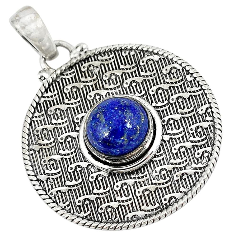 Natural blue lapis lazuli 925 sterling silver pendant jewelry d9179