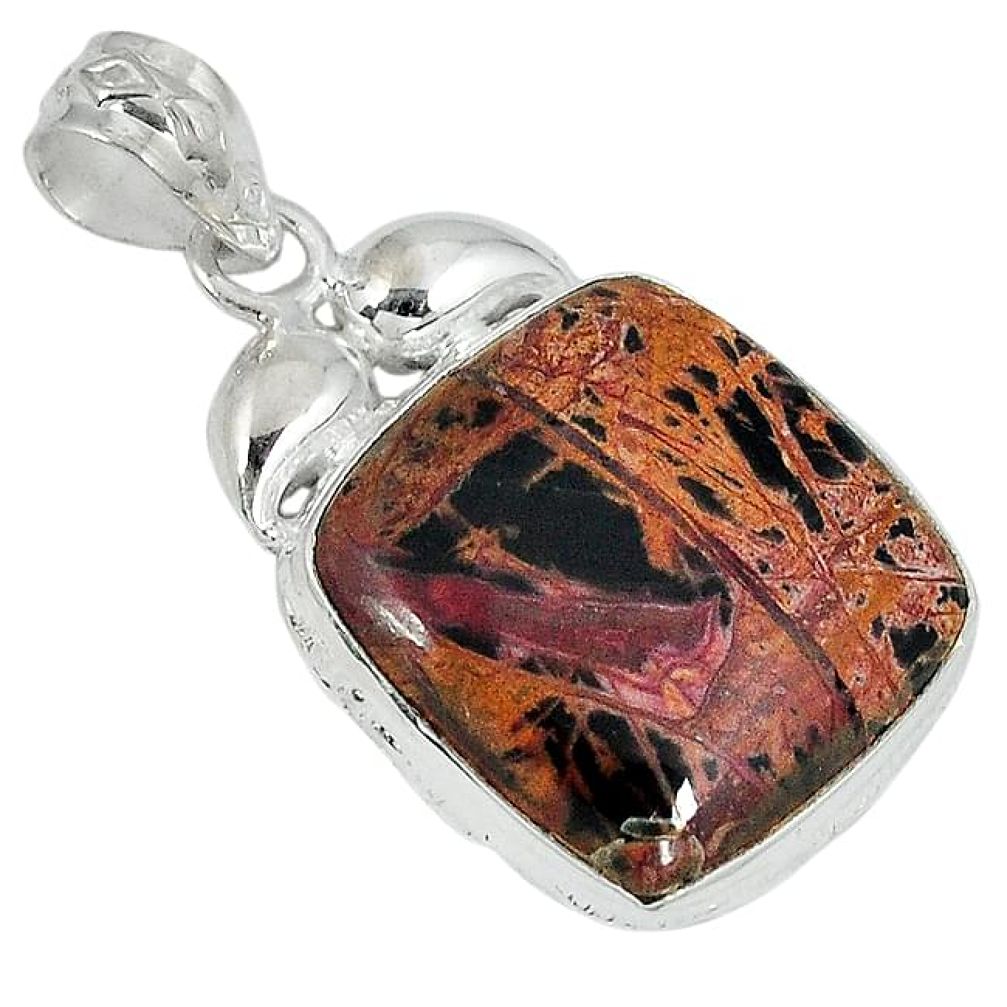 Natural yellow pilbara jasper 925 sterling silver pendant jewelry j33859