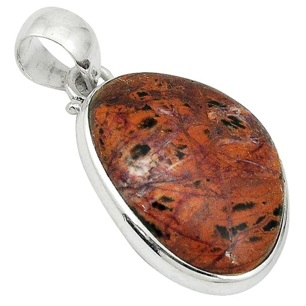 925 sterling silver natural yellow pilbara jasper fancy pendant jewelry j41468