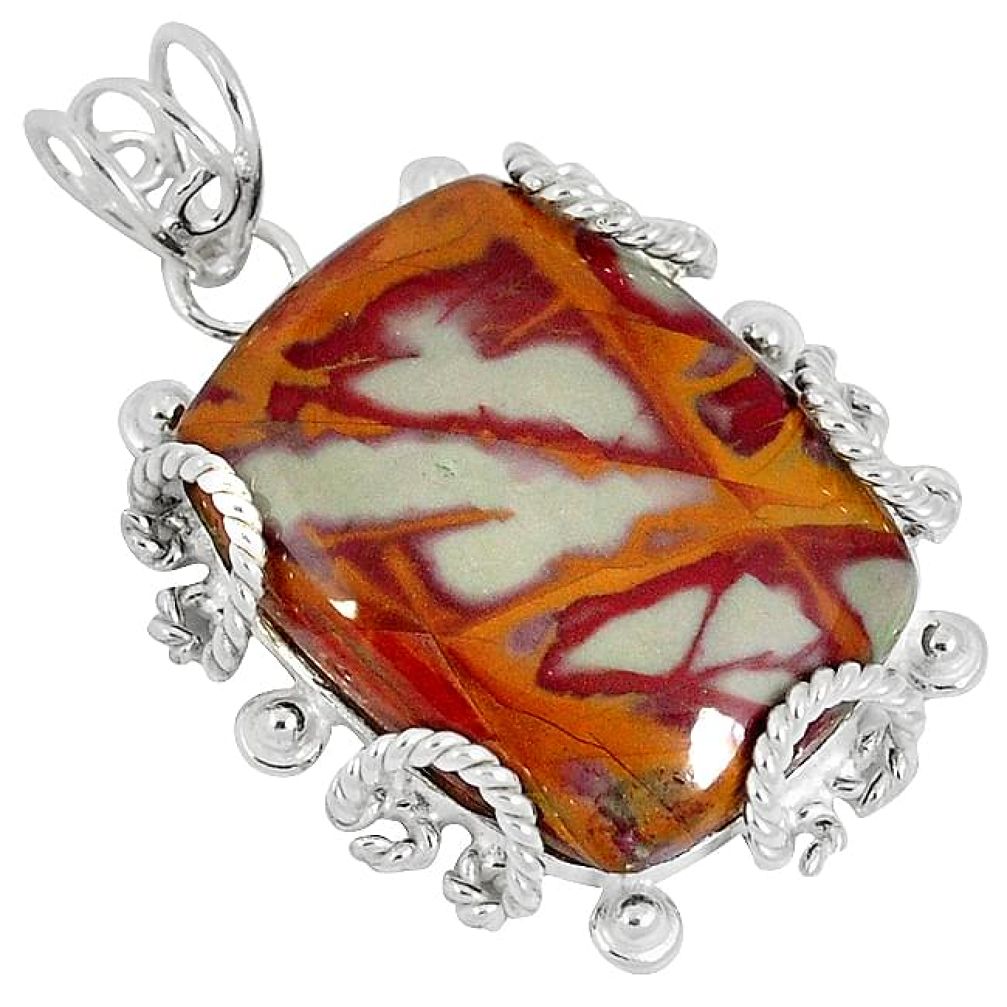 Natural brown noreena jasper 925 sterling silver pendant jewelry k37583