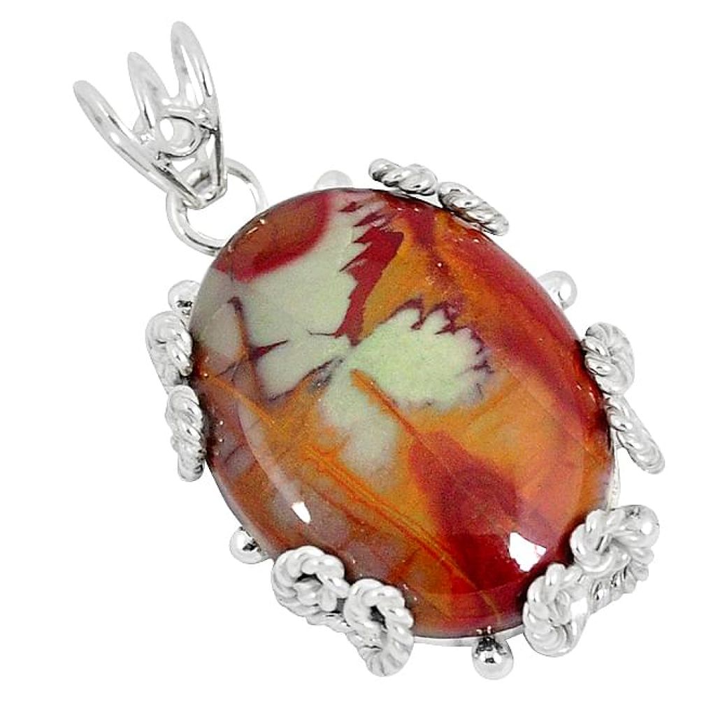 Natural brown noreena jasper 925 sterling silver pendant jewelry k37596