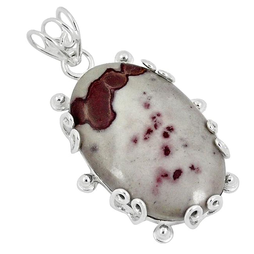 925 sterling silver natural brown coffee bean jasper pendant jewelry k37653