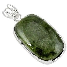 925 sterling silver natural green serpentine pendant jewelry k40966
