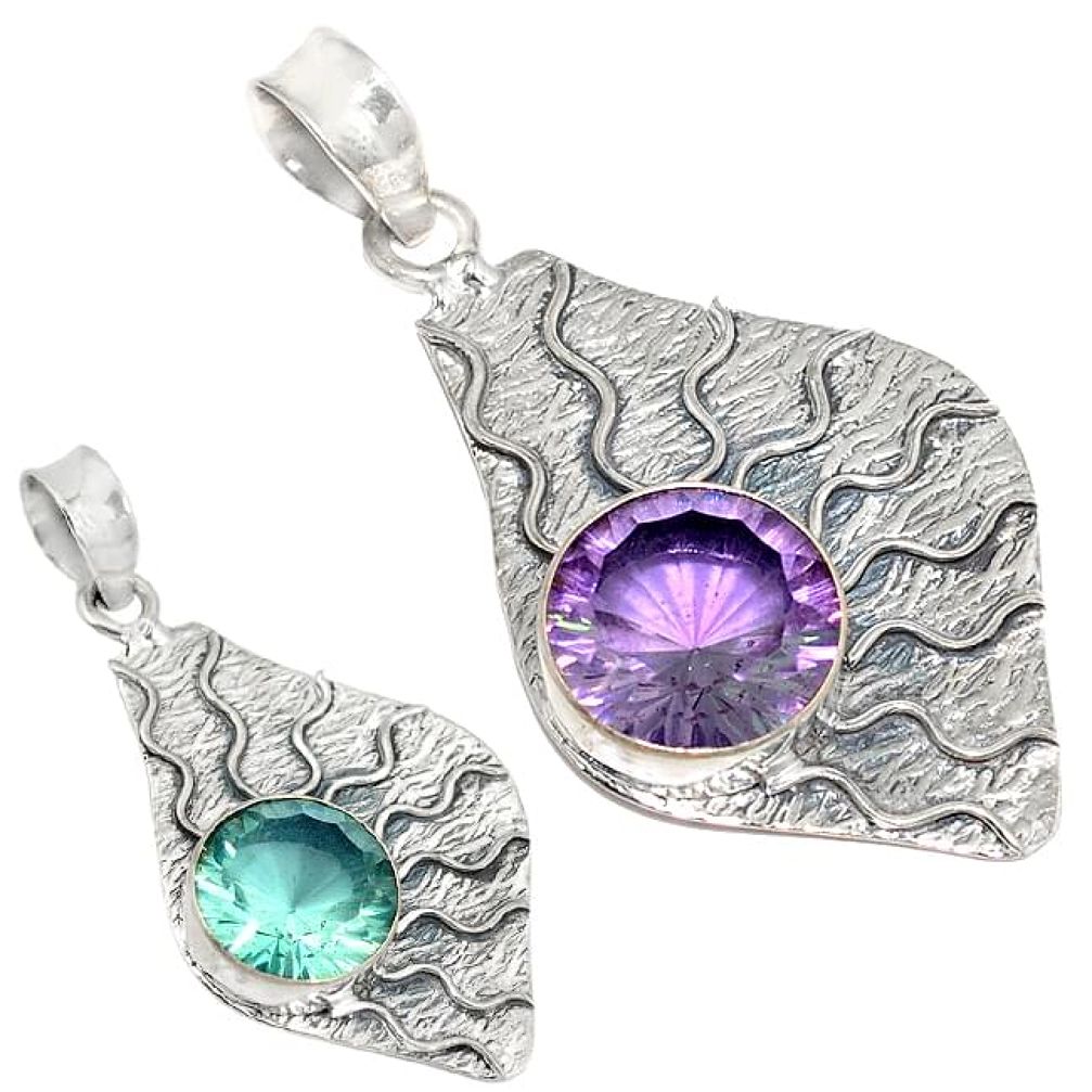 Purple alexandrite (lab) 925 sterling silver pendant jewelry k53847