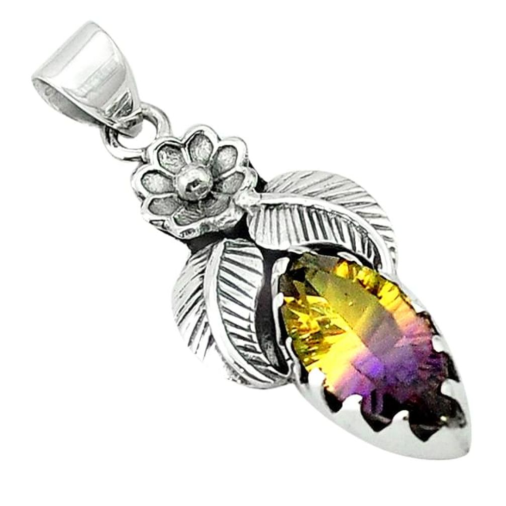 Multi color ametrine (lab) 925 sterling silver pendant jewelry k66672