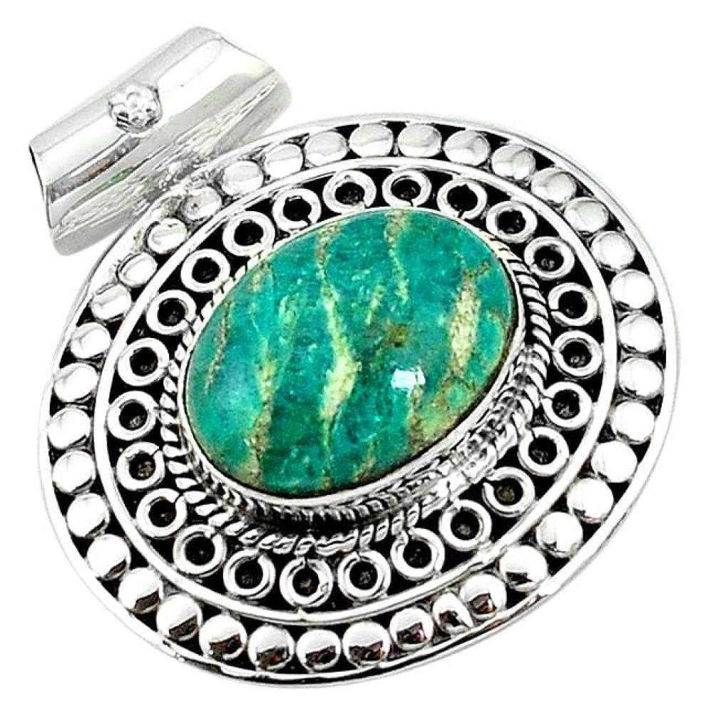Natural green aventurine (brazil) 925 sterling silver pendant jewelry k66742