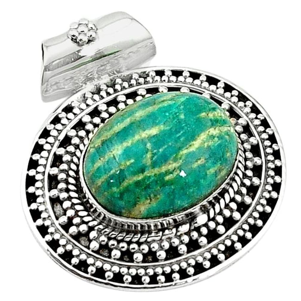 Natural green aventurine (brazil) 925 sterling silver pendant jewelry k66745