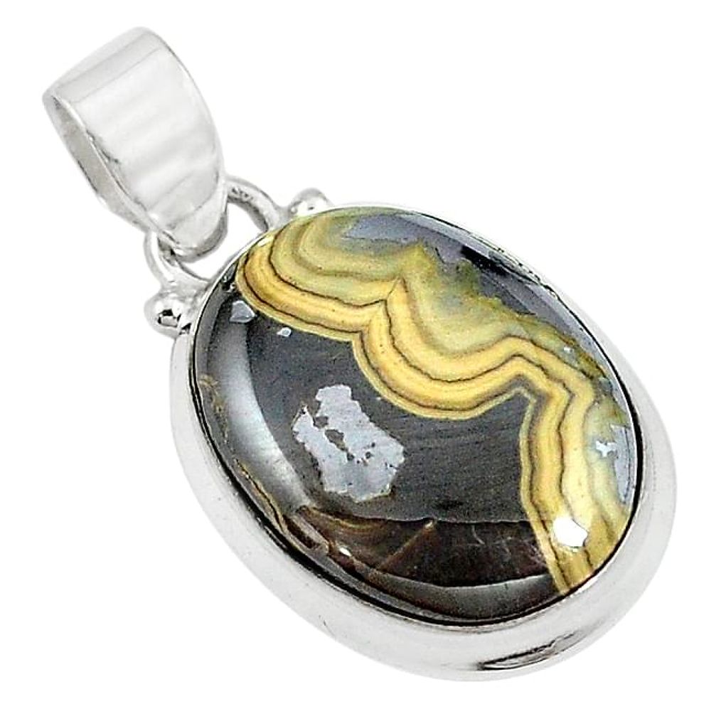 925 sterling silver natural yellow schalenblende polen pendant jewelry k72005